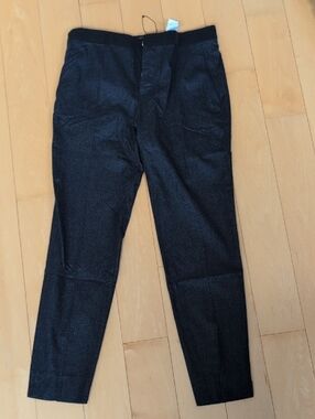 Womens Dark blue Wool-look Dress Pants